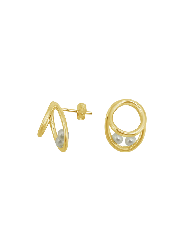 Ichu Eternal Pearl Earrings - Gold | Mocha Australia