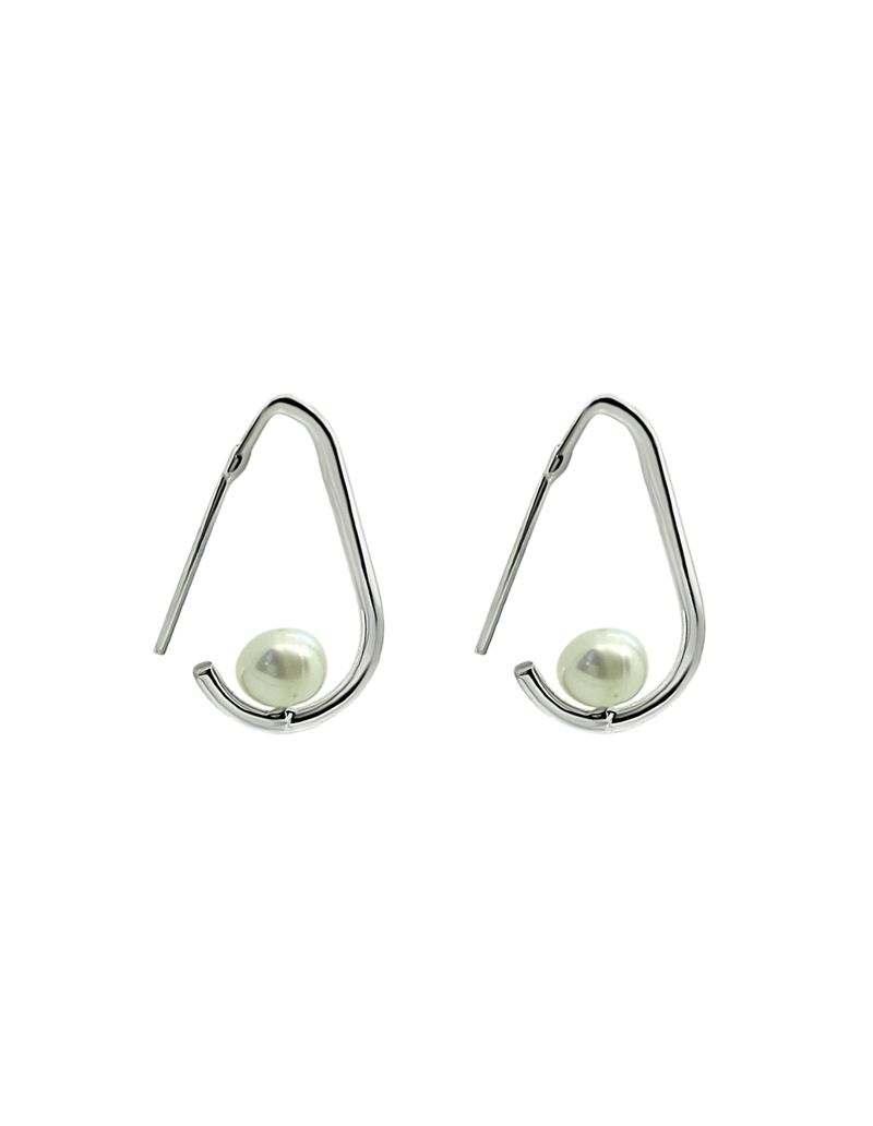 Ichu Mini Hooked Pearl Hoop Earrings | Mocha Australia