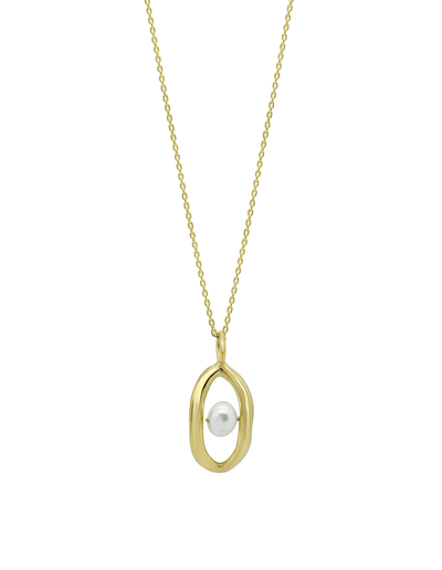Ichu Oval'D Pearl Necklace - Gold | Mocha Australia