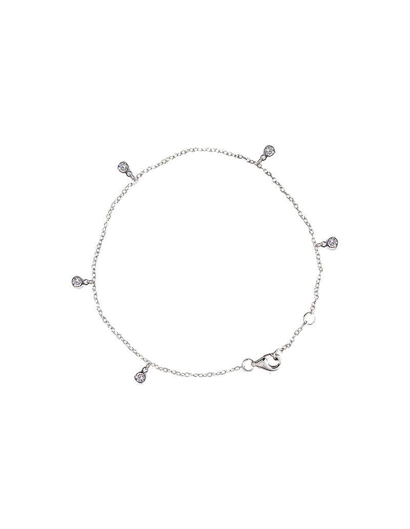 Bianc CZ Bezel Scattered Drop Bracelet - Silver | Mocha Australia