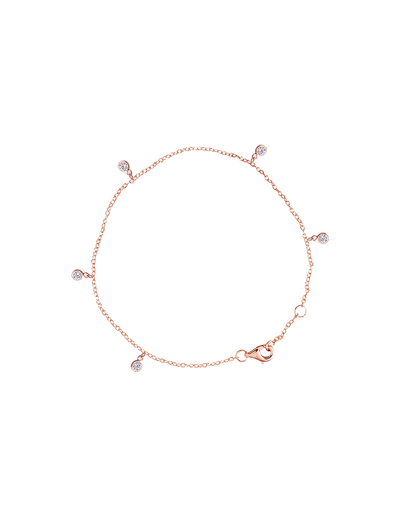 Bianc CZ Bezel Scattered Drop Bracelet - Rose Gold | Mocha Australia