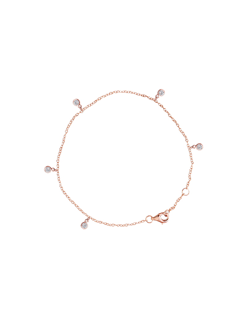 Bianc CZ Bezel Scattered Drop Bracelet - Rose Gold | Mocha Australia