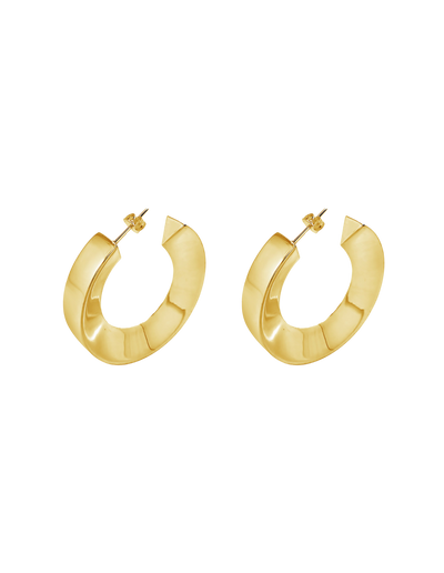 Ichu Strict Hoop Earrings - Gold | Mocha Australia