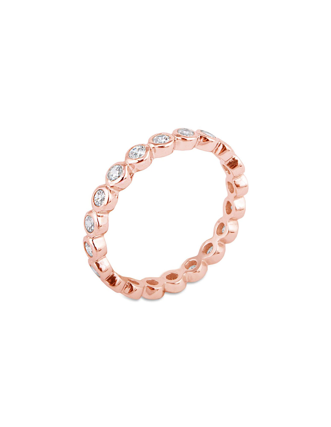 Bianc Eternity Ring w/ Cubic Zirconia Rose Gold Mocha Australia