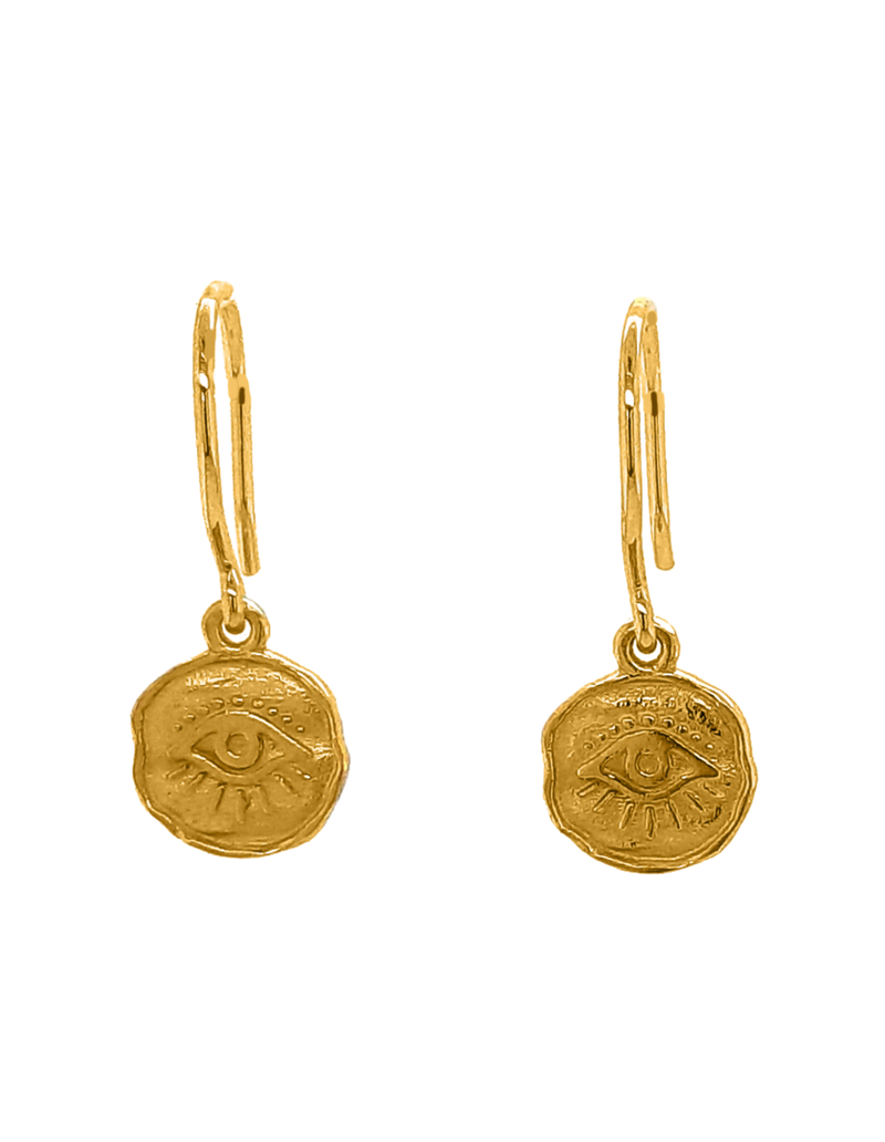 Gregio Symbolic Drop Earrings w/ Sun Charm - Gold | Mocha Australia