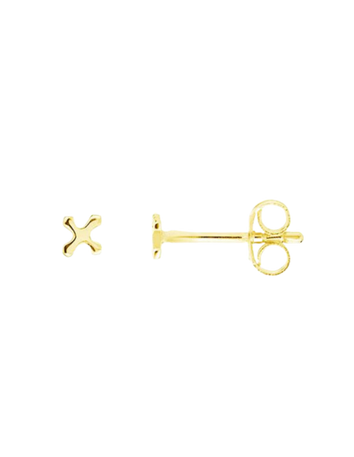 Ichu Tiny Cross Stud Earrings - Gold | Mocha Australia
