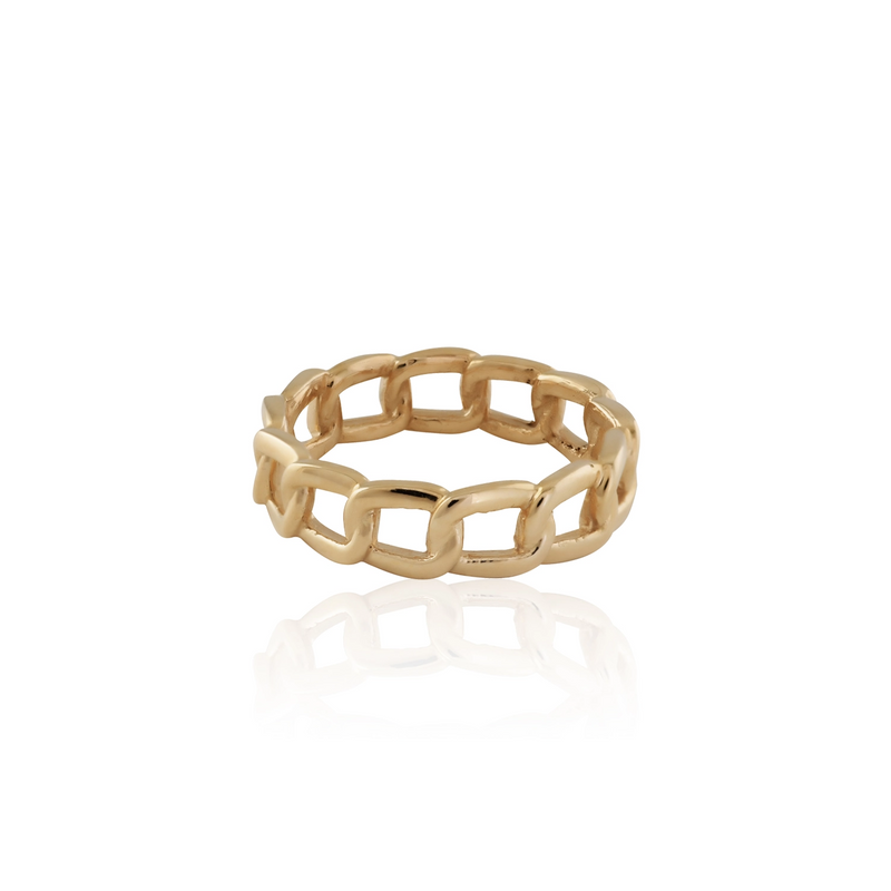 Von Treskow 9CT Gold Rigid Chain Ring | Mocha Australia