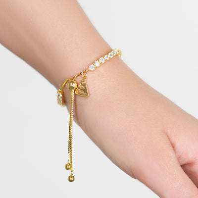 Von Treskow Yg plated Adjustable Tennis Bracelet w/ 3mm Cz | Mocha Australia