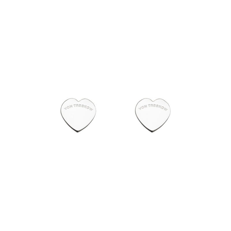Von Treskow Ss VT Flat Heart Studs | Mocha Australia