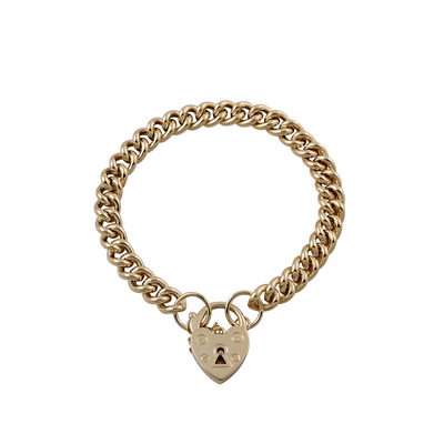 Von Treskow 9CT Gold VT Little Heart Padlock Bracelet | Mocha Australia
