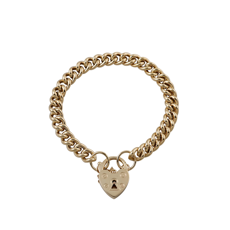 Von Treskow 9CT Gold VT Little Heart Padlock Bracelet | Mocha Australia
