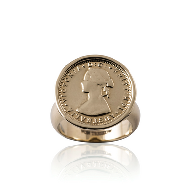 Von Treskow 9CT Gold Threepence Coin Ring | Mocha Australia