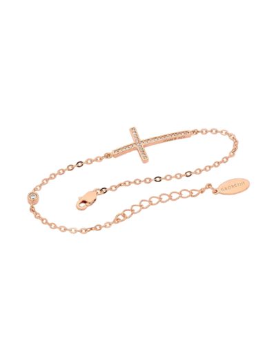 Georgini Cross Bracelet w/ CZ - Rose Gold | Mocha Australia