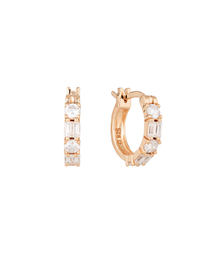 Georgini Irina Small Hoop Earrings w/ CZ - Rose Gold | Mocha Australia