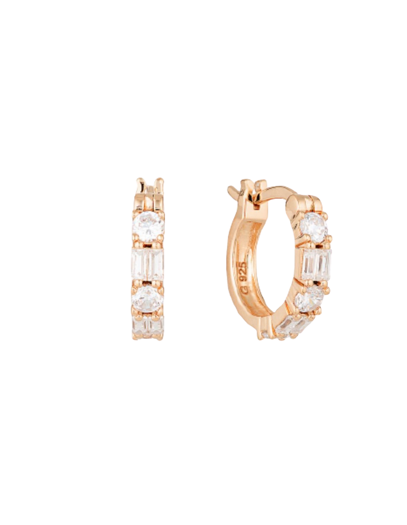 Georgini Irina Small Hoop Earrings w/ CZ - Rose Gold | Mocha Australia