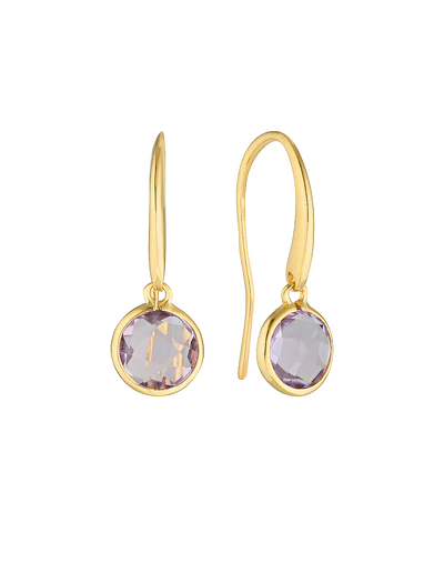 Georgini Lucent Small Hook Earrings w/ Amethyst | Mocha Australia
