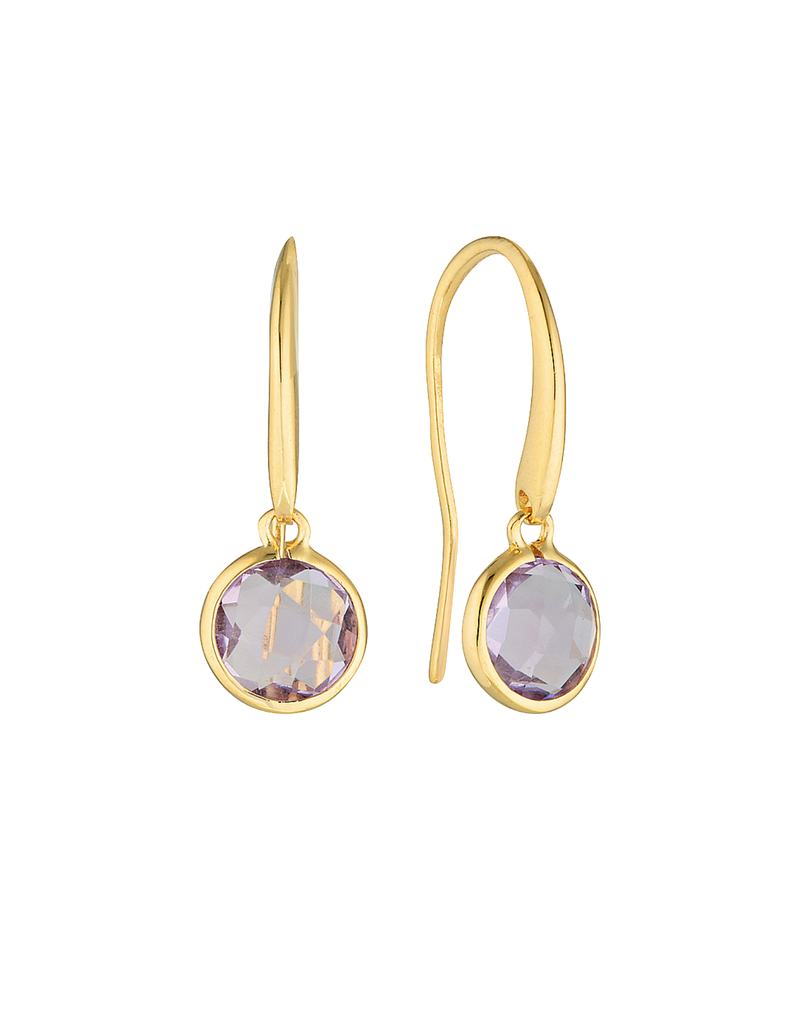 Georgini Lucent Small Hook Earrings w/ Amethyst | Mocha Australia