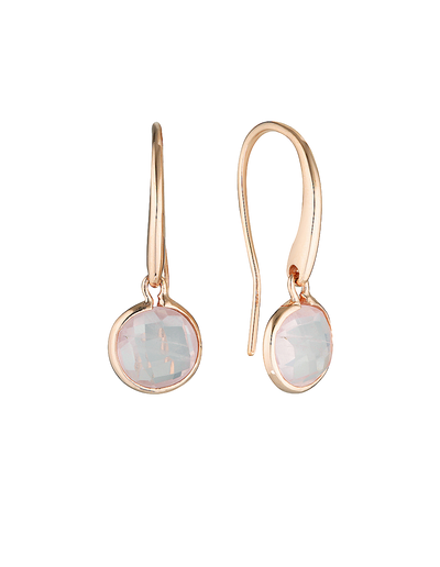 Georgini Lucent Small Hook Earrings w/ Rose Quartz | Mocha Australia