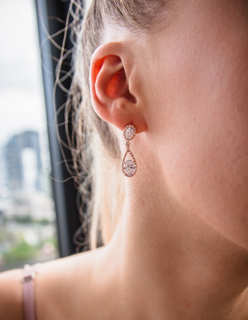 Georgini Aurora Radience Earrings - Rose Gold | Mocha Australia