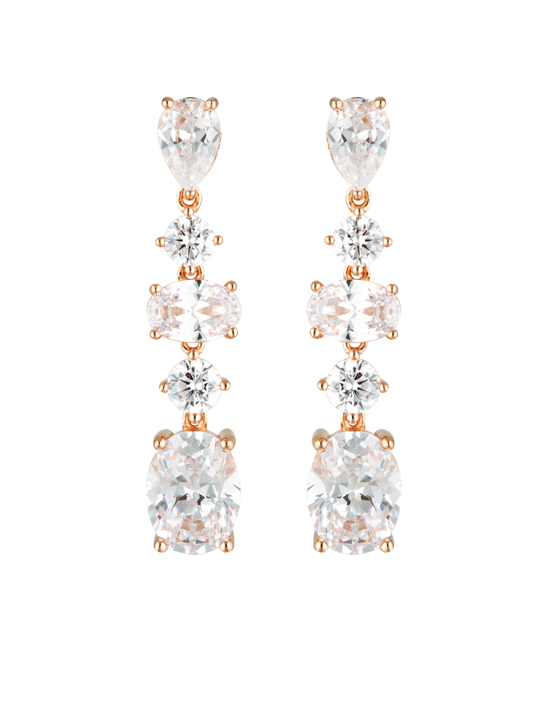 Georgini Iconic Bridal Christina Earrings - Rose Gold | Mocha Australia