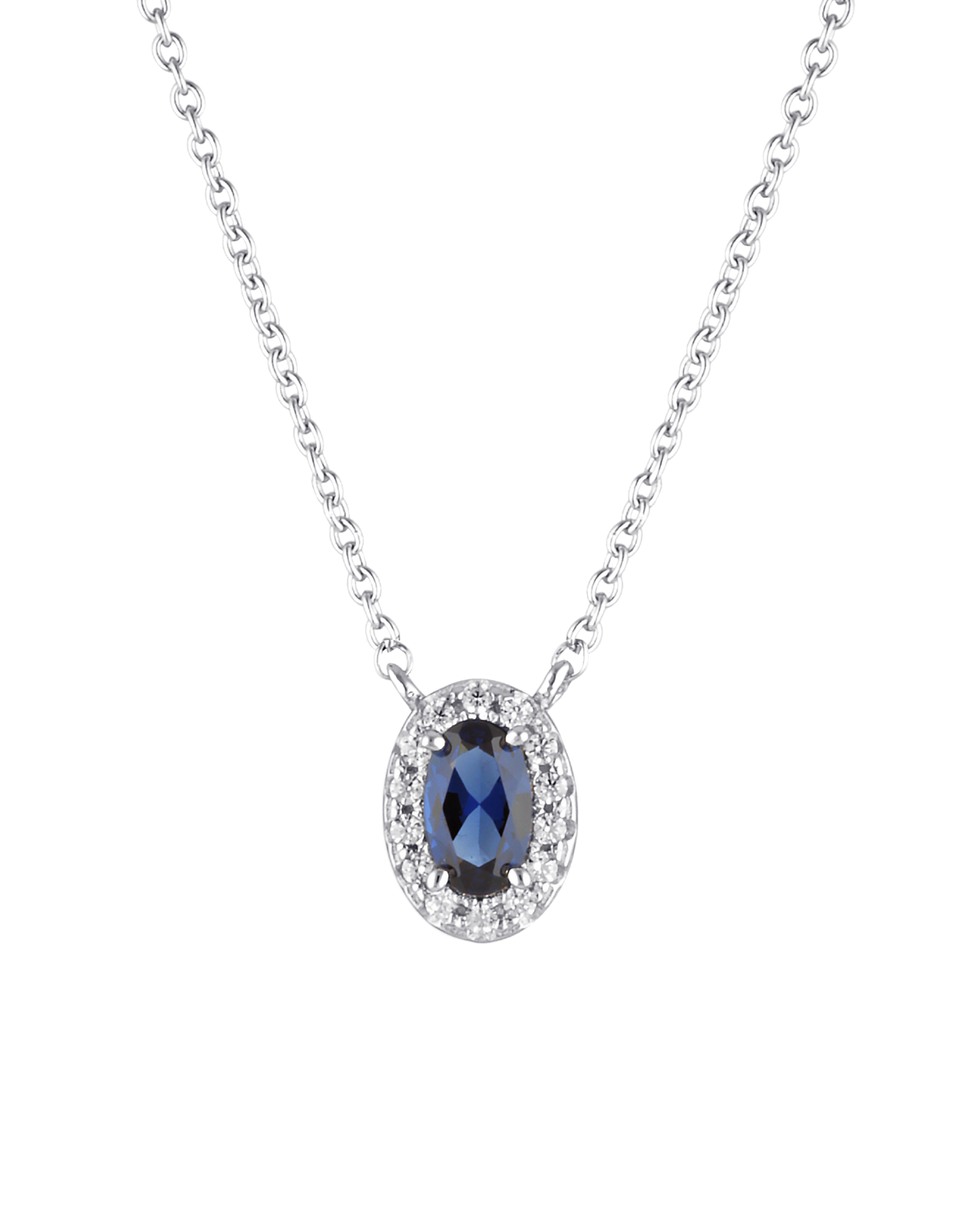 Georgini Aurora Glow Necklace Silver Sapphire Mocha Australia