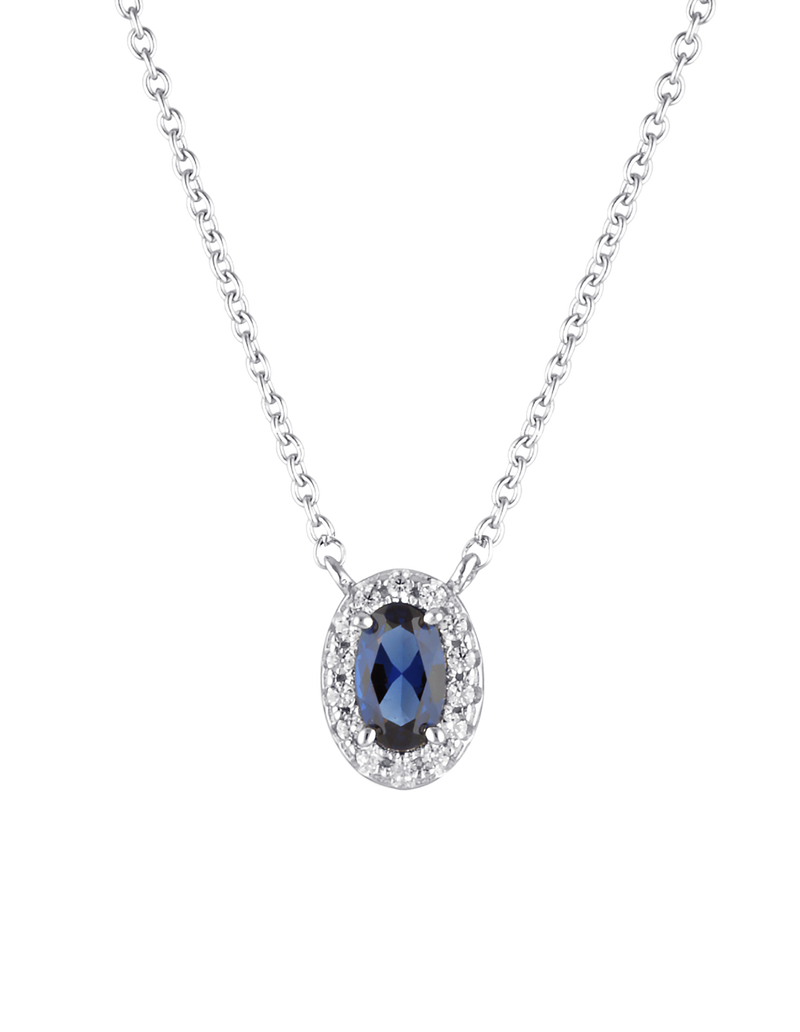 Georgini Aurora Glow Necklace - Silver/Sapphire | Mocha Australia