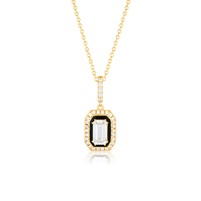 Georgini Retrospect Pendant - Gold/Black | Mocha Australia