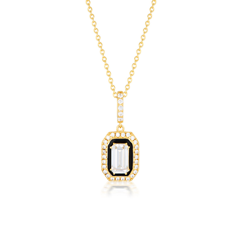 Georgini Retrospect Pendant - Gold/Black | Mocha Australia