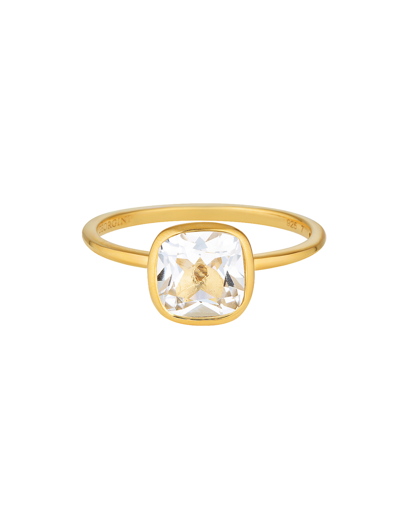 Georgini Doros Ring w/ White Topaz - Gold | Mocha Australia