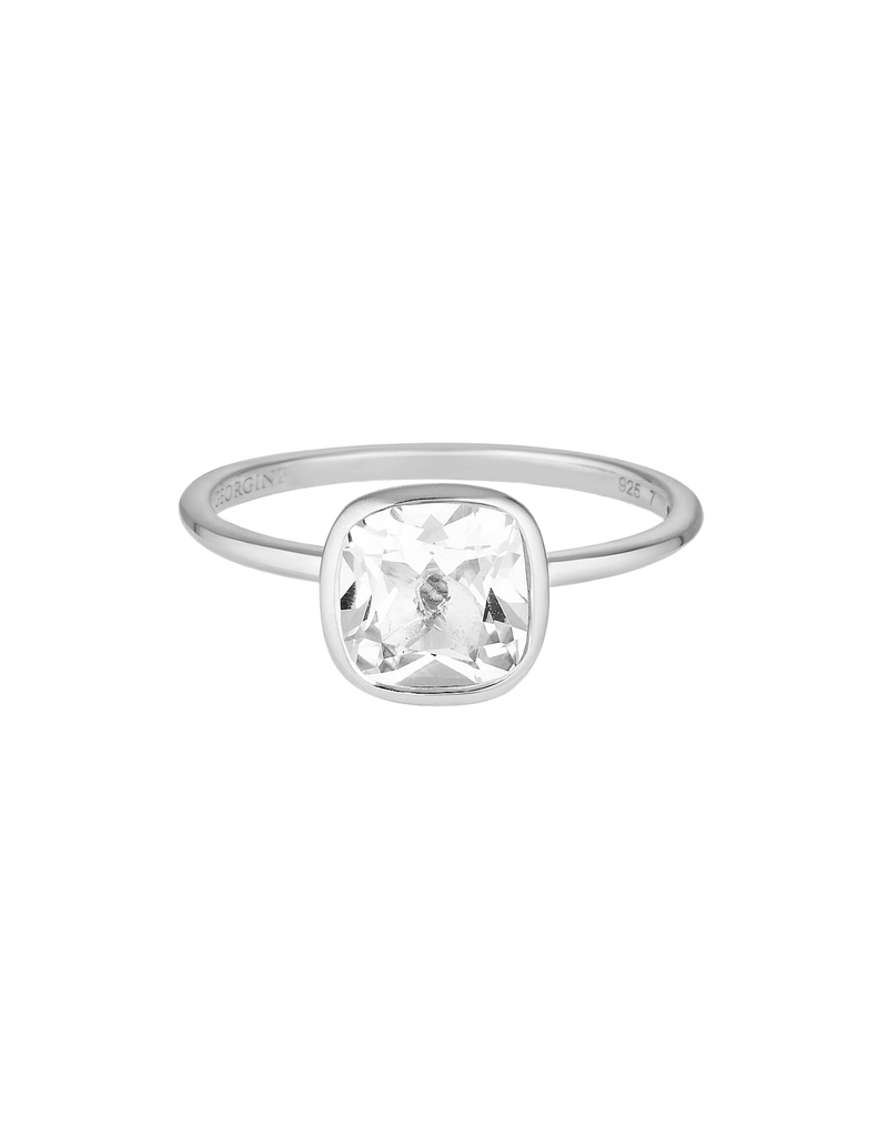 Georgini Doros Ring w/ White Topaz - Silver | Mocha Australia