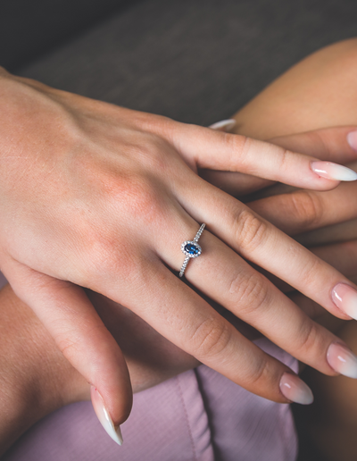 Georgini Aurora Glow Ring - Silver/Sapphire | Mocha Australia