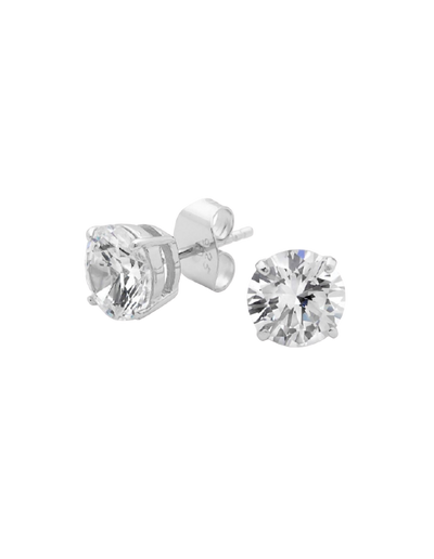 Georgini 8mm Brilliant Stud Earrings w/ CZ - Silver | Mocha Australia