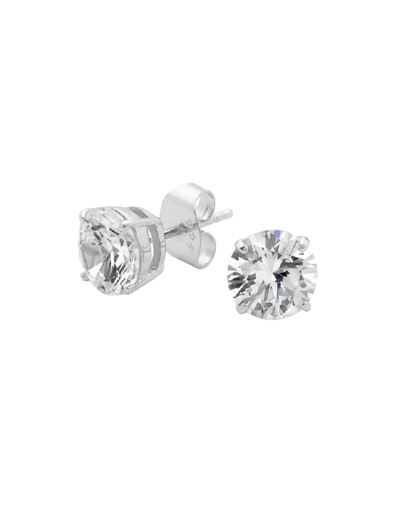 Georgini 8mm Brilliant Stud Earrings w/ CZ - Silver | Mocha Australia