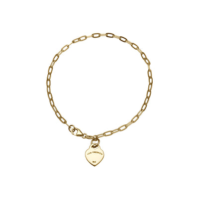 Von Treskow 9CT Gold Clip Chain Bracelet w/ Heart | Mocha Australia