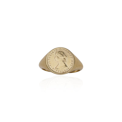 Von Treskow 9CT Gold Token Signet Ring | Mocha Australia