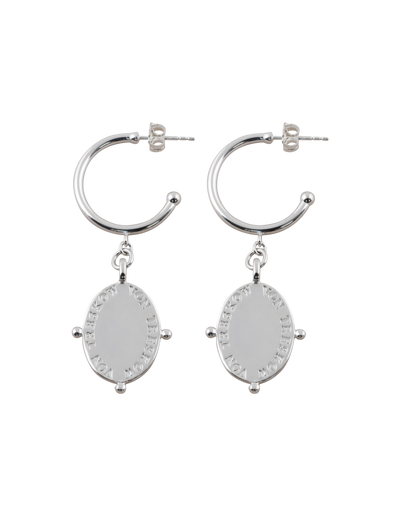 Von Treskow Hoop Earrings w/ Oval VT Plate | Mocha Australia