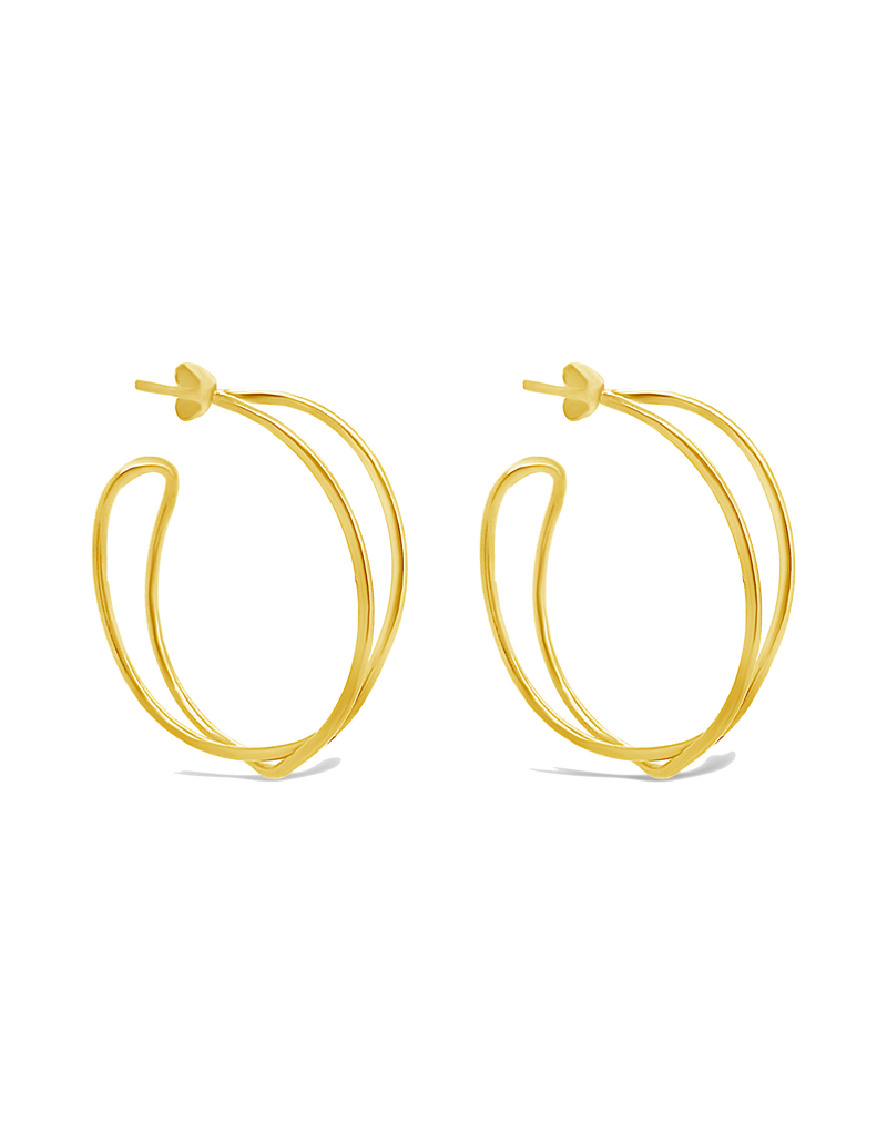 Ichu Intertwined Hoops Earrings - Gold | Mocha Australia