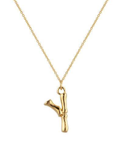 Zahar Initial Necklace - Y | Mocha Australia