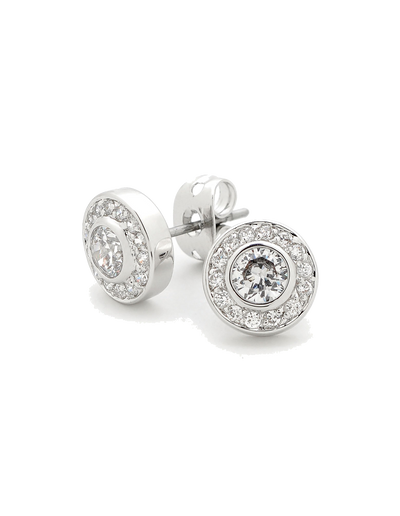 Georgini Round Earrings w/ Cubic Zirconia- Silver | Mocha Australia