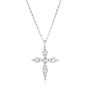 Georgini Bless Mini Cross Necklace w/ CZ - Silver