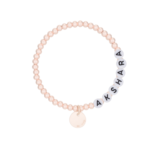 Mocha Name-It Customisable Bracelet 4mm - Rose Gold - Customer&