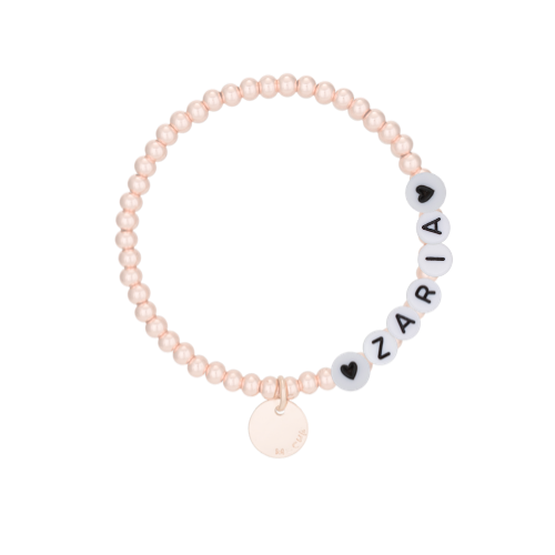 Mocha Name-It Customisable Bracelet 4mm - Rose Gold - Customer&
