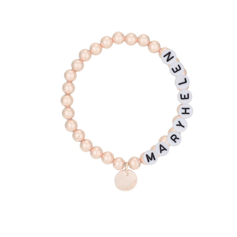 Mocha Name-It Customisable Bracelet 6mm - Rose Gold - Customer&