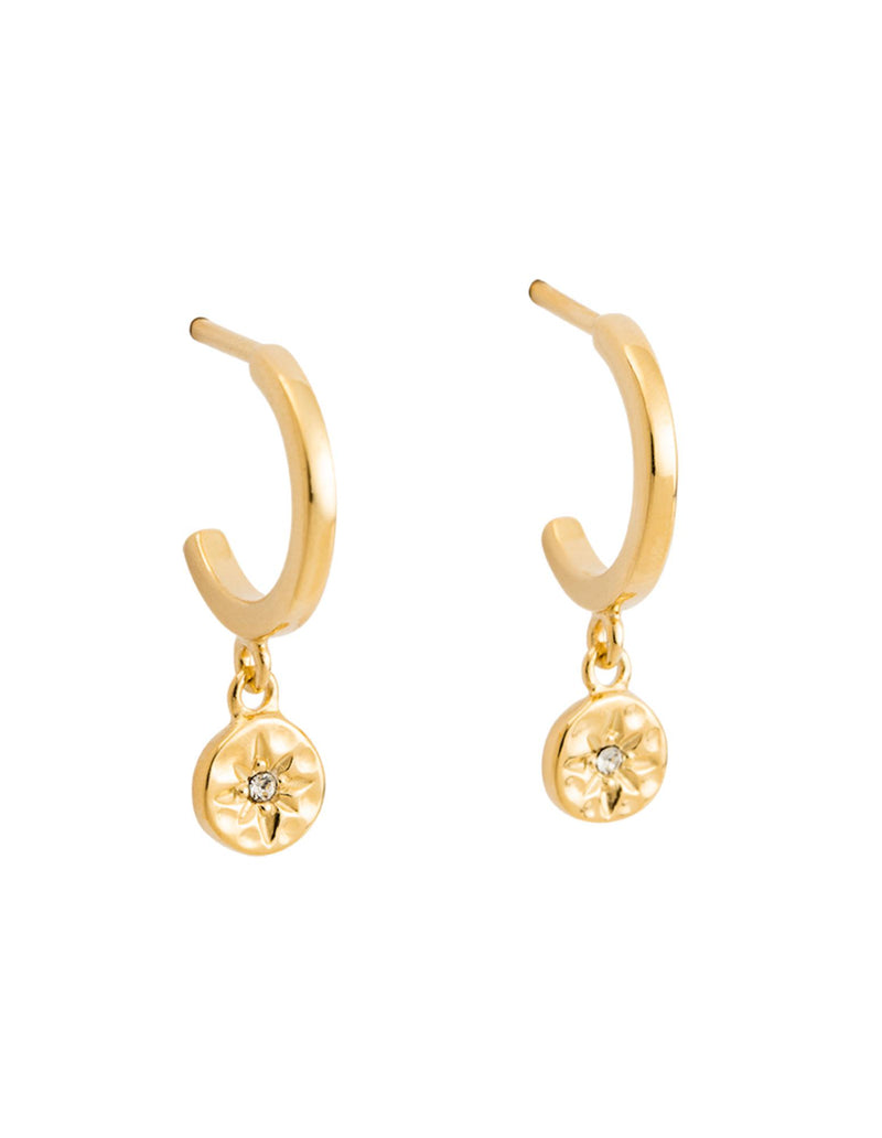 Kirstin Ash Star Coin Hoop Earrings w/ 18K Gold Vermeil | Mocha Australia