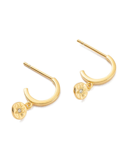 Kirstin Ash Star Coin Hoop Earrings w/ 18K Gold Vermeil | Mocha Australia